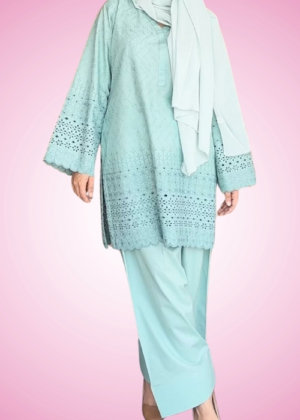 SEA GREEN CHICKEN KAARI 2-PC FARASHI SET