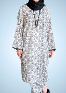 BLACK PRINT STITCHED 2-PC